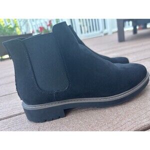 ESPRIT 7.5 Black Faux Suede ankle Booties "Sam"